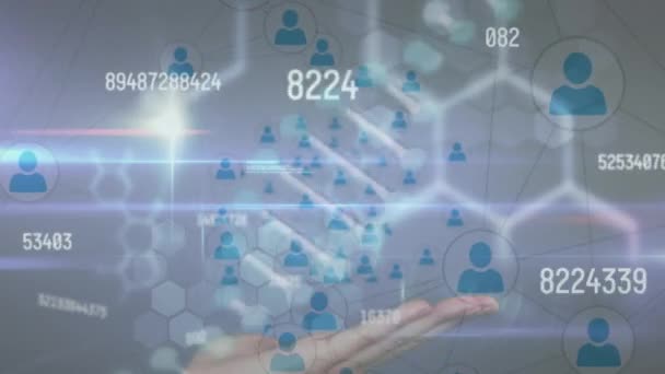 Dna链的动画化 科学数据处理上的连接网络 全球科学 数字接口 技术和网络概念 — 图库视频影像