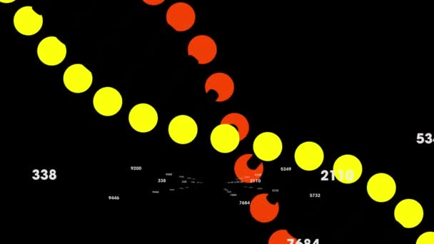 Animacja Nici Dna Przędzenia Liczbami Czarnym Tle Globalny Interfejs Cyfrowy — Wideo stockowe