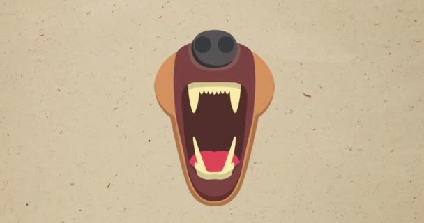 Animation Museau Ouvert Pour Chien Sur Fond Beige Animal Nature — Video