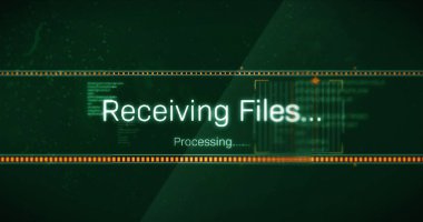 Dijital arayüzü parlayan metin işleme dosyalarını alma görüntüsü. küresel teknoloji, bilgisayar, iletişim ve dijital arayüz kavramı dijital olarak oluşturulmuş görüntü.