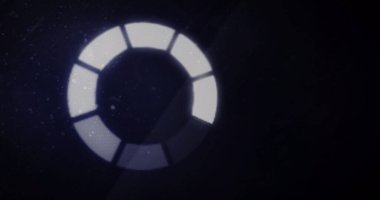 Parlayan dairesel dijital arayüz görüntüsü. küresel teknoloji, iletişim ve dijital arayüz kavramı dijital olarak oluşturulmuş görüntü.