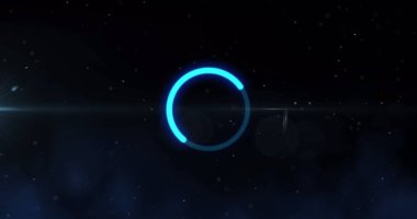 Parlayan dairesel dijital arayüz görüntüsü. küresel teknoloji, iletişim ve dijital arayüz kavramı dijital olarak oluşturulmuş görüntü.