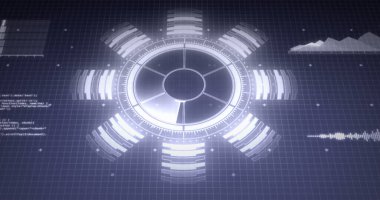 Kapsam taraması ve şebeke üzerinde veri işleme resmi. dijital arayüz, küresel veri işleme ve dijital olarak oluşturulmuş görüntü konsepti.