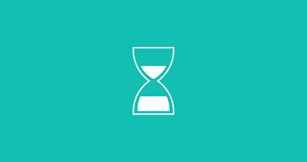 Image Digital Interface Waiting Hourglass Icon Green Background Technology Computing — Stock Photo, Image