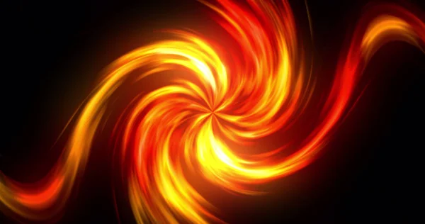 Image Glowing Yellow Orange Spiral Light Rotating Black Background Energy — Stock Photo, Image