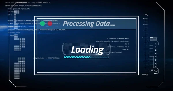 Digital Image Digital Interface Data Processing Blue Background Computer Interface — Stock Photo, Image