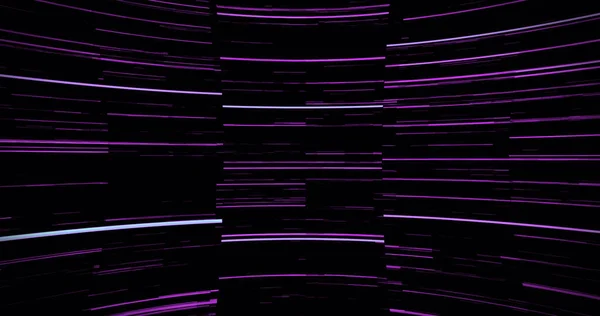 Цифрове Зображення Фіолетових Легких Стежок Рухаються Чорному Тлі Технологічний Фон — стокове фото