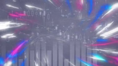 Bağlantılar ve veri işleme ağının animasyonu. küresel veri işleme, ağlar, bağlantılar ve dijital arayüz konsepti dijital olarak oluşturulmuş video.