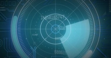 Kapsam taraması, değişen numaralar ve veri işleme animasyonları. küresel dijital arayüz, teknoloji ve ağ konsepti dijital olarak oluşturulmuş video.