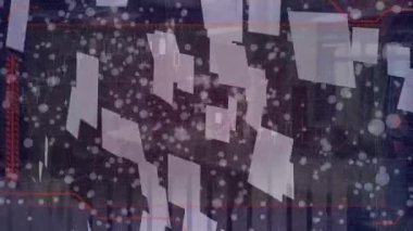 Bulut animasyonu, bağlantı ağları ve şebeke üzerinde veri işleme. küresel veri işleme, ağlar, bağlantılar ve dijital arayüz konsepti dijital olarak oluşturulmuş video.