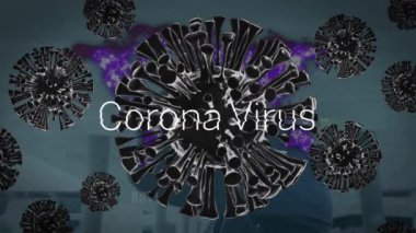 Dünya haritası üzerinde covid 19 metin ve covid 19 hücre animasyonu. küresel covid 19 salgın konsepti dijital olarak oluşturulmuş video.