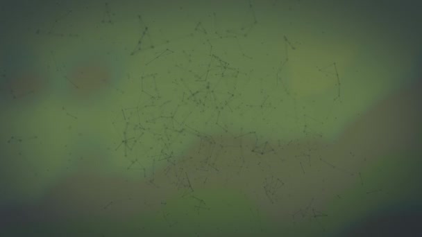 Animación Red Plexo Verde Moviéndose Sobre Fondo Verde Concepto Ciencia — Vídeo de stock