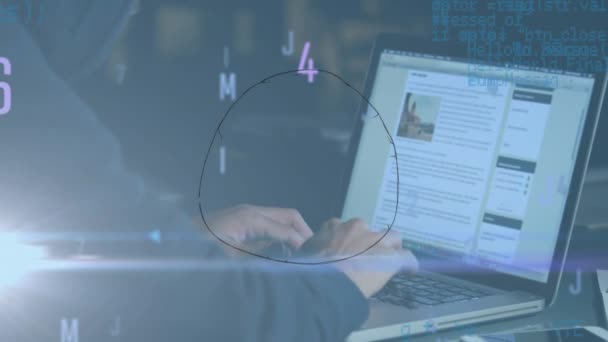 Animación Del Alcance Procesamiento Datos Través Hacker Seguridad Global Internet — Vídeos de Stock