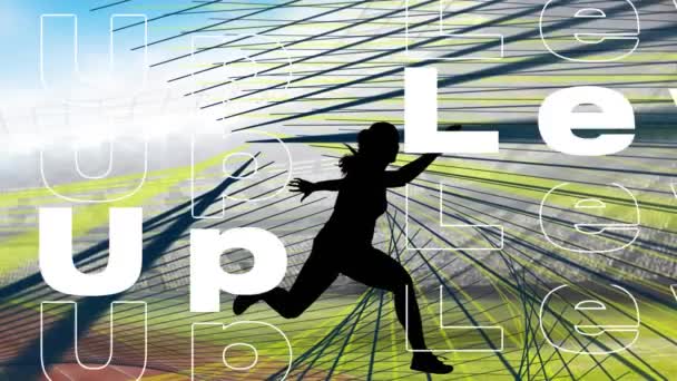 Animation Words Level Lines Runner Silhouette Sports Field Sport Teljesítmény — Stock videók