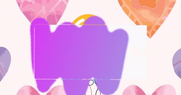 Animation Mots Vente Massive Violet Avec Ballon Orange Sur Les — Video