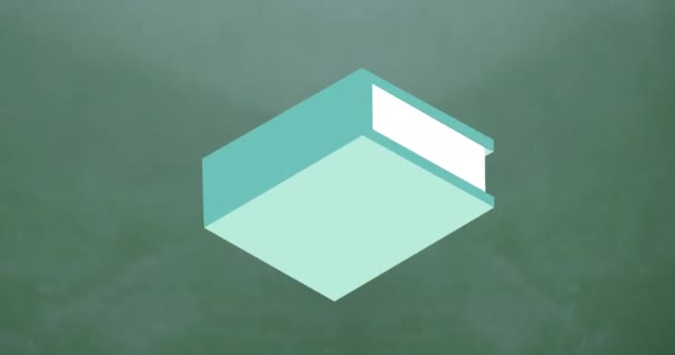 Цифрова Анімація Декількох Піктограм Зелених Книг Плавають Зеленому Тлі Повернутися — стокове відео