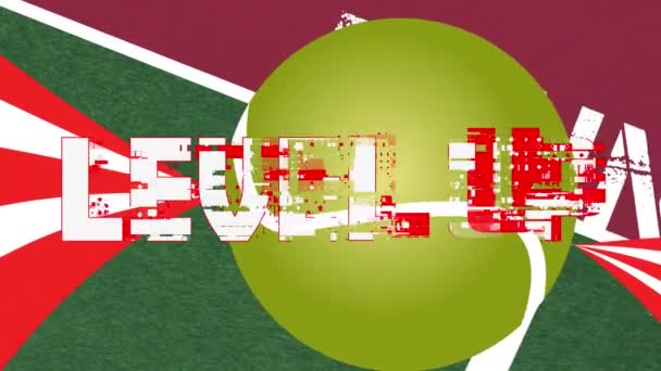 Анимация Слов Красные Белые Полосы Теннисный Мяч Над Теннисным Кортом — стоковое видео