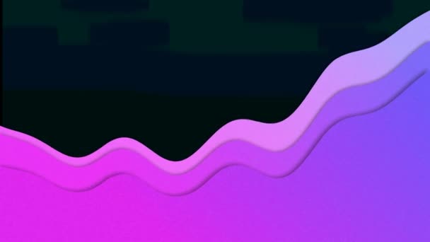 Animation Onde Violette Sur Fond Noir Interface Numérique Mondiale Technologie — Video