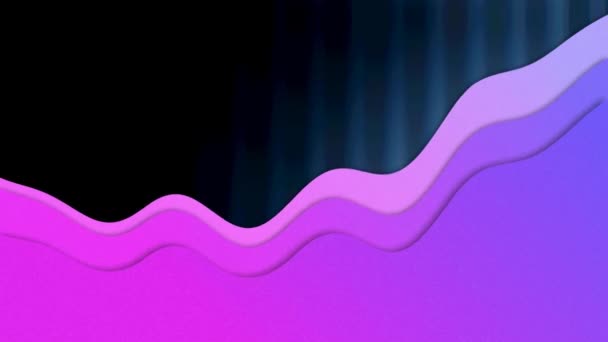 Анимация Фиолетовой Волны Полосатом Голубом Фоне Глобальный Бизнес Цифровой Интерфейс — стоковое видео