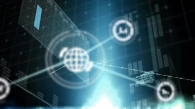 Dijital simgeler ve veri işleme ile bağlantı ağlarının canlandırılması. 