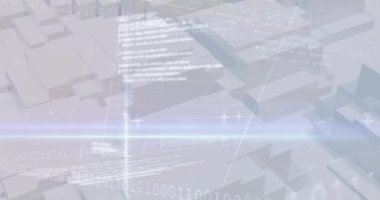 Finansal veri işleme ve dijital ekranda ikili kodlama animasyonu. küresel iş, dijital arayüz, teknoloji ve ağ konsepti dijital olarak oluşturulmuş video.