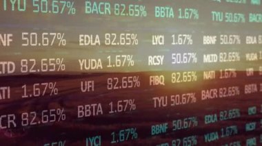 Tarım alanında finansal veri işleme animasyonu. küresel tarım, işletme, dijital arayüz, teknoloji ve ağ konsepti dijital olarak oluşturulmuş video.