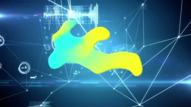 Bağlantı ağları üzerinde parlayan kabarcıkların animasyonu. küresel sosyal medya, dijital arayüz, teknoloji ve ağ konsepti dijital olarak oluşturulmuş video.