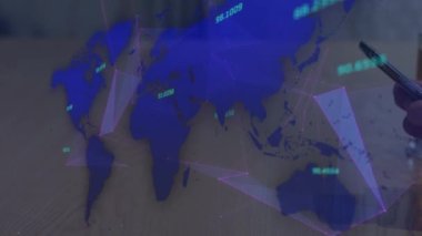 Pleksus ağları ve dünya haritasında akıllı telefon kullanan orta kesime karşı numaralar değişiyor. küresel ağ ve teknoloji kavramı