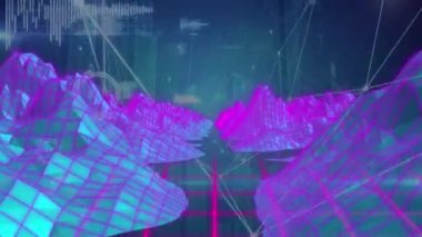 Harita üzerinde bağlantılar ve veri işleme ağlarının animasyonu. küresel veri işleme, ağlar, bağlantılar ve dijital arayüz konsepti dijital olarak oluşturulmuş video.