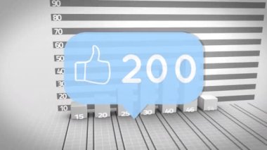 İstatistiklerle bağlantı ağı üzerinden değişen sayıların animasyonu. küresel sosyal medya, dijital arayüz, teknoloji ve bağlantılar konsepti dijital olarak oluşturulmuş video.