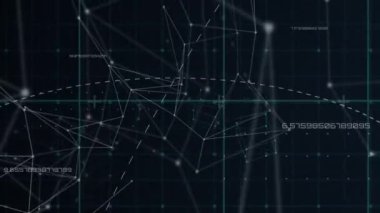 Izgara ile bağlantı ağının animasyonu. küresel iş, dijital arayüz, teknoloji ve ağ konsepti dijital olarak oluşturulmuş video.