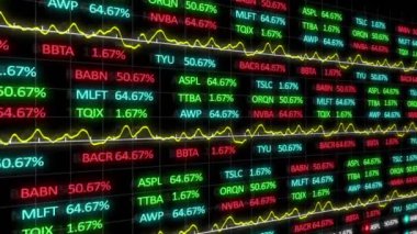 Finansal veri işleme animasyonu. küresel iş, dijital arayüz, teknoloji ve ağ konsepti dijital olarak oluşturulmuş video.