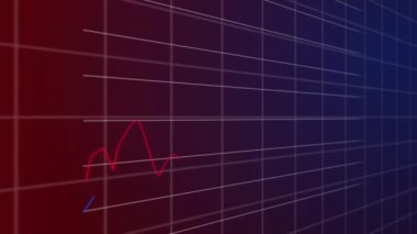 Şebekede finansal veri işleme animasyonu. küresel iş, dijital arayüz, teknoloji ve ağ konsepti dijital olarak oluşturulmuş video.