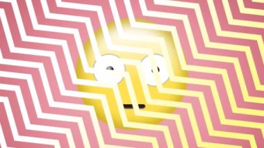 Pembe arka planda emoji simgesinin animasyonu. küresel sosyal medya, dijital arayüz, teknoloji ve ağ konsepti dijital olarak oluşturulmuş video.