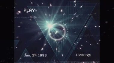 Metin arayüzünün ağlarla ekranda canlandırılması. küresel dijital arayüz, teknoloji ve bağlantılar konsepti dijital olarak oluşturulmuş video