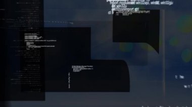 Mavi arka planda veri işleme ile dijital arayüzün dijital animasyonu. bilgisayar arayüzü ve teknoloji kavramı