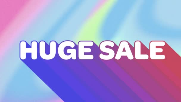 Animation Retro Huge Sale Text Pink Blue Background Vintage Sales — Stock Video