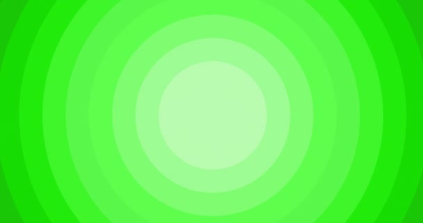 Анимация Движущихся Оттенков Зеленого Концентрического Фона Круга Пустой Шаблон Копирования — стоковое видео