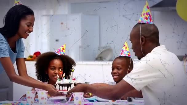 Animation Des Réseaux Sur Famille Amuser Fête Anniversaire Concept Enfance — Video