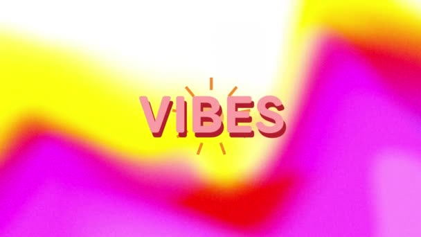 Animation Von Text Vibes Rosa Mit Gelben Roten Und Rosa — Stockvideo