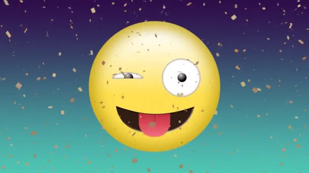 Animation Sourire Icône Emoji Sur Fond Vert Médias Sociaux Mondiaux — Video