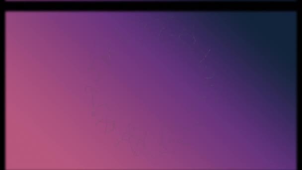Анімація Кружечків Глюком Фіолетовому Фоні Глобальні Соціальні Мережі Цифровий Інтерфейс — стокове відео