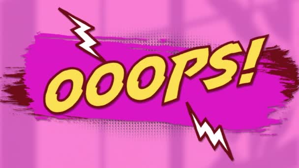 Animation Von Oops Retro Text Auf Rosa Hintergrund Retro Verbindungen — Stockvideo