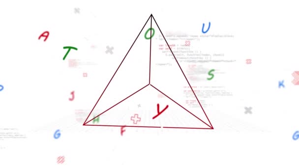 Animazione Elaborazione Dati Lettere Figura Geometrica Educazione Globale Interfaccia Digitale — Video Stock