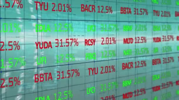 Animazione Dell Interfaccia Finanziaria Stock Sopra Dati Elaborazione Delle Informazioni — Video Stock