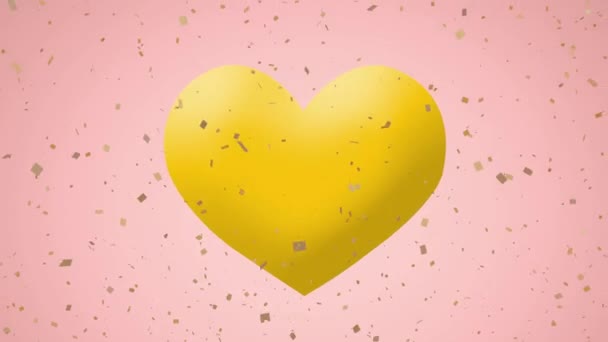 Animation Hjärta Emoji Ikon Rosa Bakgrund Globala Sociala Medier Digitalt — Stockvideo