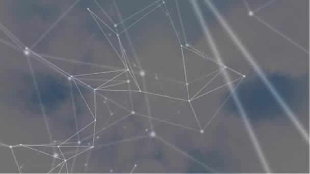 Animação Rede Conexões Sobre Céu Conexões Globais Interface Digital Tecnologia — Vídeo de Stock