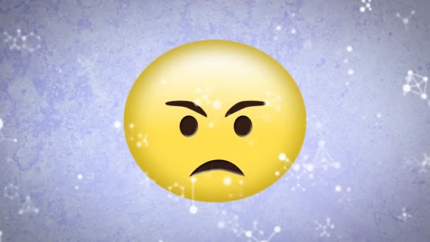 Animacja Ikony Emoji Fioletowym Tle Globalne Media Społecznościowe Interfejs Cyfrowy — Wideo stockowe