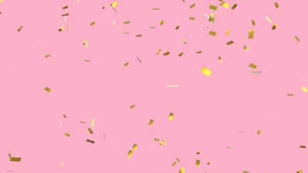Animation Gold Red Confetti Falling Pink Background Celebration Party Event  — Stock Video © vectorfusionart #482099928
