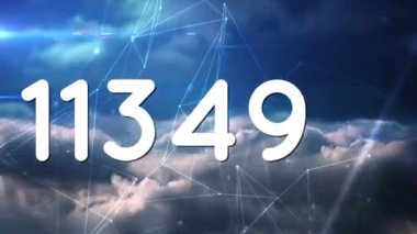 İstatistiklerle bağlantı ağı üzerinden değişen sayıların animasyonu. küresel sosyal medya, dijital arayüz, teknoloji ve bağlantılar konsepti dijital olarak oluşturulmuş video.